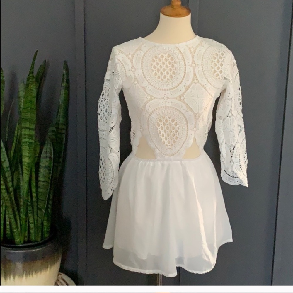 Classy Victorian Lace White Romper